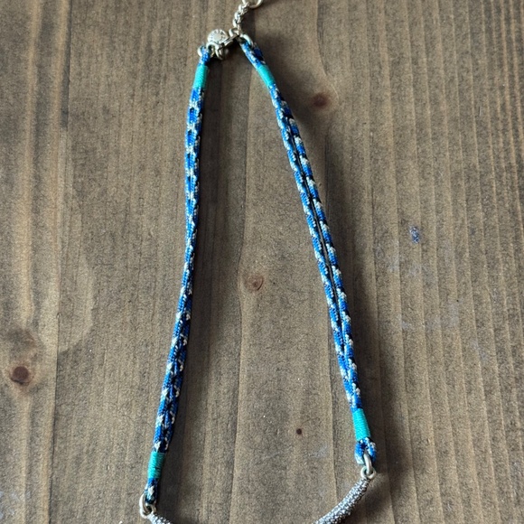 J.Crew Braided Rope Necklace Choker with Rhinestone-Encrusted Bar - Picture 10 of 11